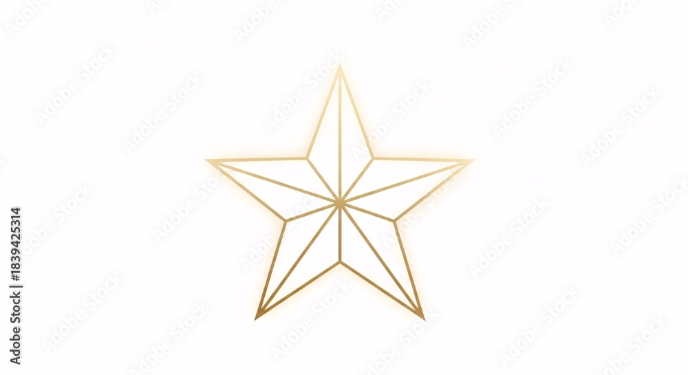 Obraz premium Minimal Five-Point Christmas Star PNG