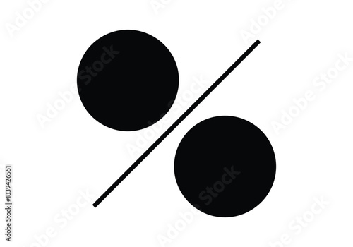 Bold solid percentage symbol icon representing financial rate or discount value