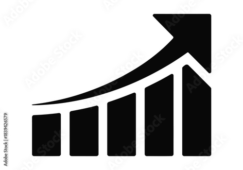 Graphic symbol showing strong financial momentum and soaring market progress