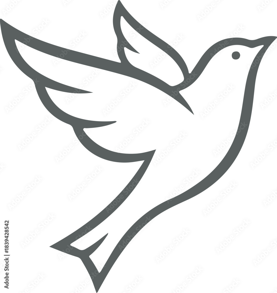 Obraz premium Stylized flying dove, a symbol of peace and freedom, vector art