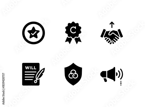 Notarization Certification Power of Attorney Will Trust Legal Notice Minimal Icon Set