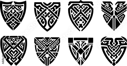 Tribal Warrior Mask Silhouette Design