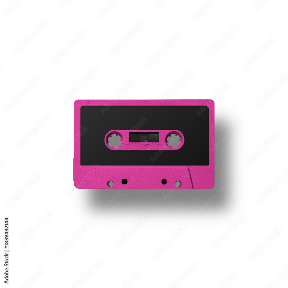 Fototapeta premium Colorful retro cassette tapes arranged over vibrant backgrounds, creating a nostalgic 80s and 90s aesthetic with bold, playful design. Imagen hecha con 3D
