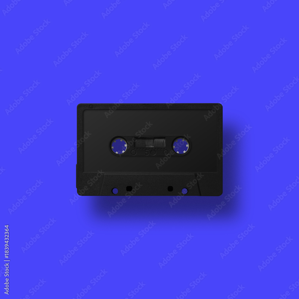 Fototapeta premium Colorful retro cassette tapes arranged over vibrant backgrounds, creating a nostalgic 80s and 90s aesthetic with bold, playful design. Imagen hecha con 3D