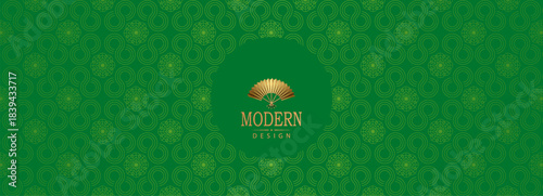 Exquisite green textured background with Chinese patterns.