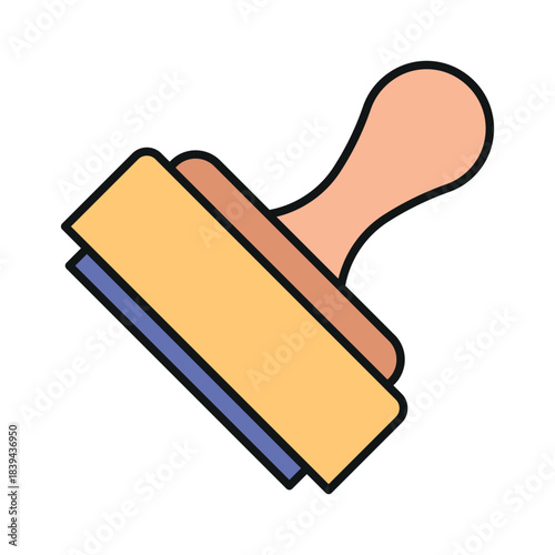 rubber stamp icon vector in trendy flat design