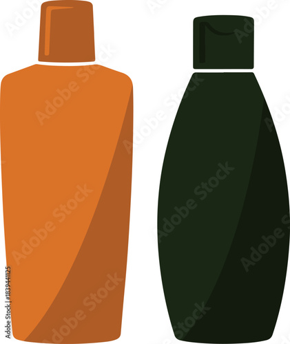 Set of cosmetic bottles isolated on transparent background