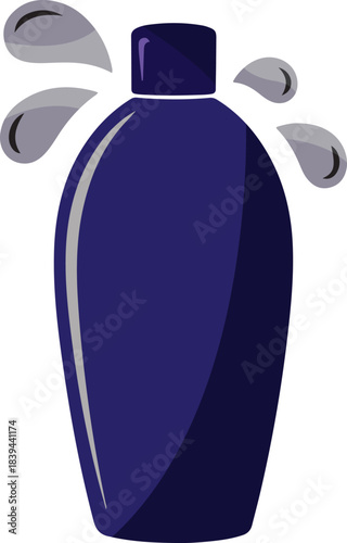 Illustration of a blue bottle isolated on transparent background