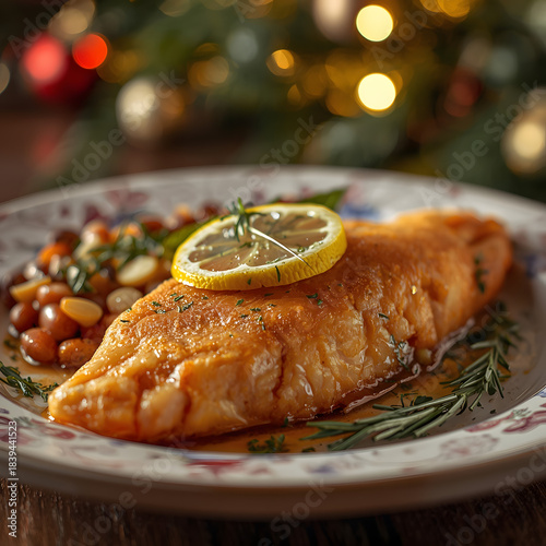 grilled salmon steak with potatoes