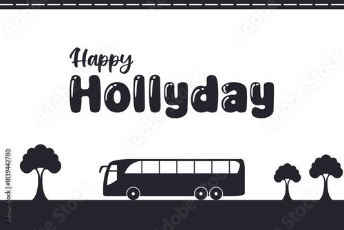 Hollyday bus silhouette stock illustration
