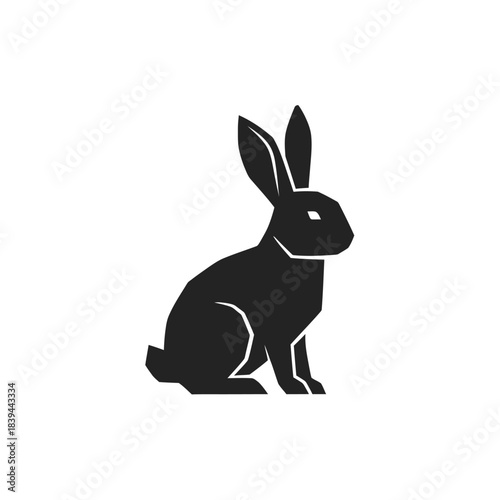 Modern Minimalist Rabbit Silhouette Logo Design in Black for Branding, Mascot, Nature and Wildlife Themes