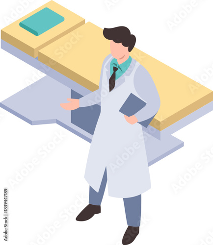 doctor with a clipboard medical staff hospital isometric