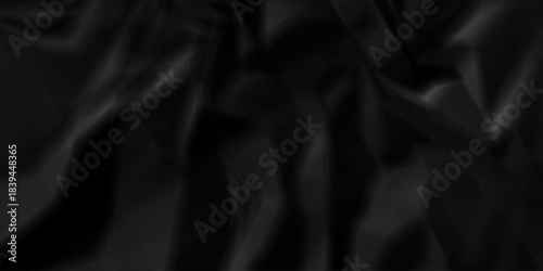 Crumple crushed black paper obsolete rumple craft design. wrinkle ripped creased crumple aged closeup recycled document grunge paper background.	
