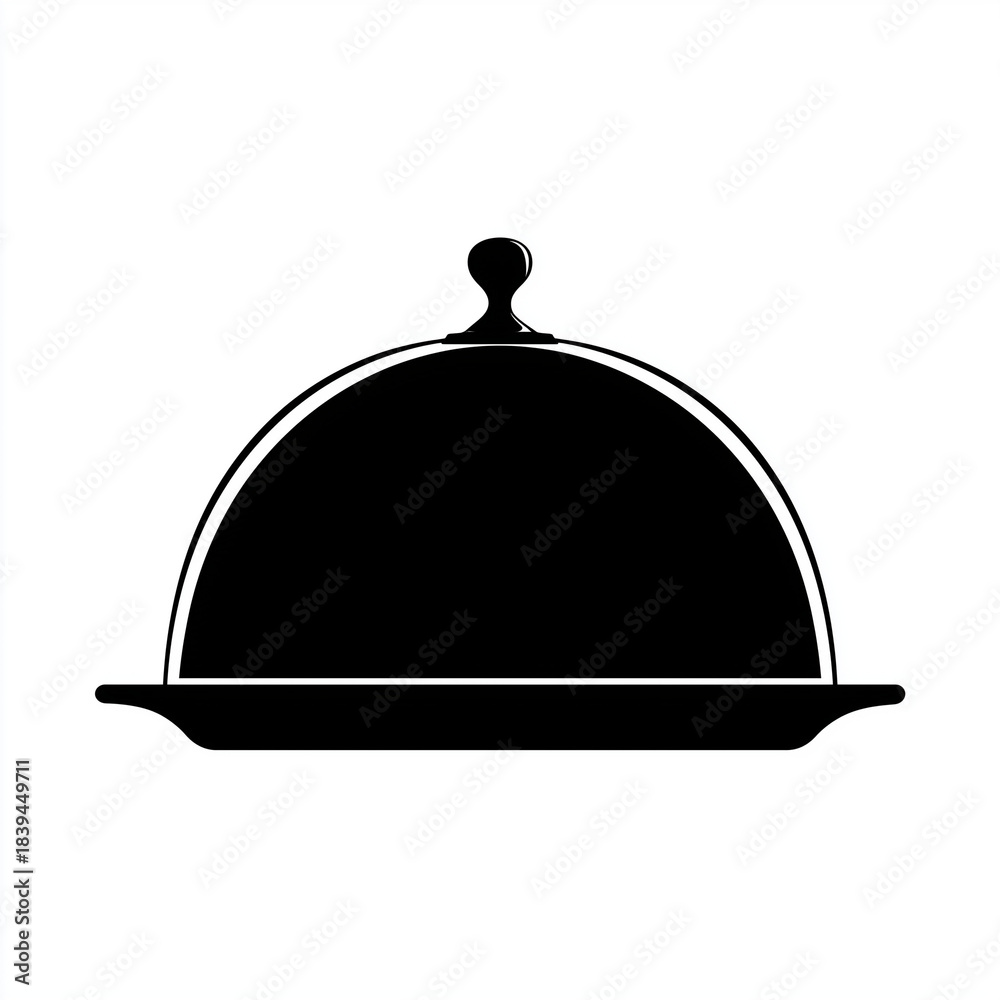 Fototapeta premium Cloche Dome Serving Tray or Platter Silhouette Icon