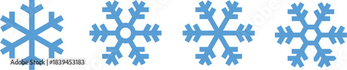 Snowflake icon set . Winter snow flakes, Cold weather symbol. Vector illustration !	