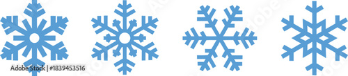Snowflake icon set . Winter snow flakes, Cold weather symbol. Vector illustration !	