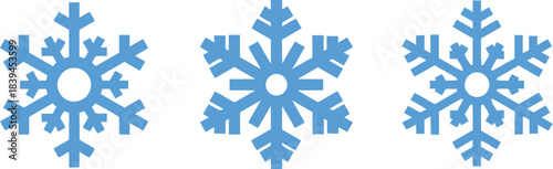 Snowflake icon set . Winter snow flakes, Cold weather symbol. Vector illustration !	