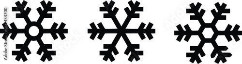 Snowflake icon set . Winter snow flakes, Cold weather symbol. Vector illustration !	