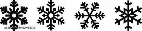 Snowflake icon set . Winter snow flakes, Cold weather symbol. Vector illustration !	