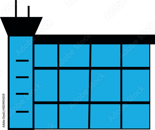 Airport control tower white