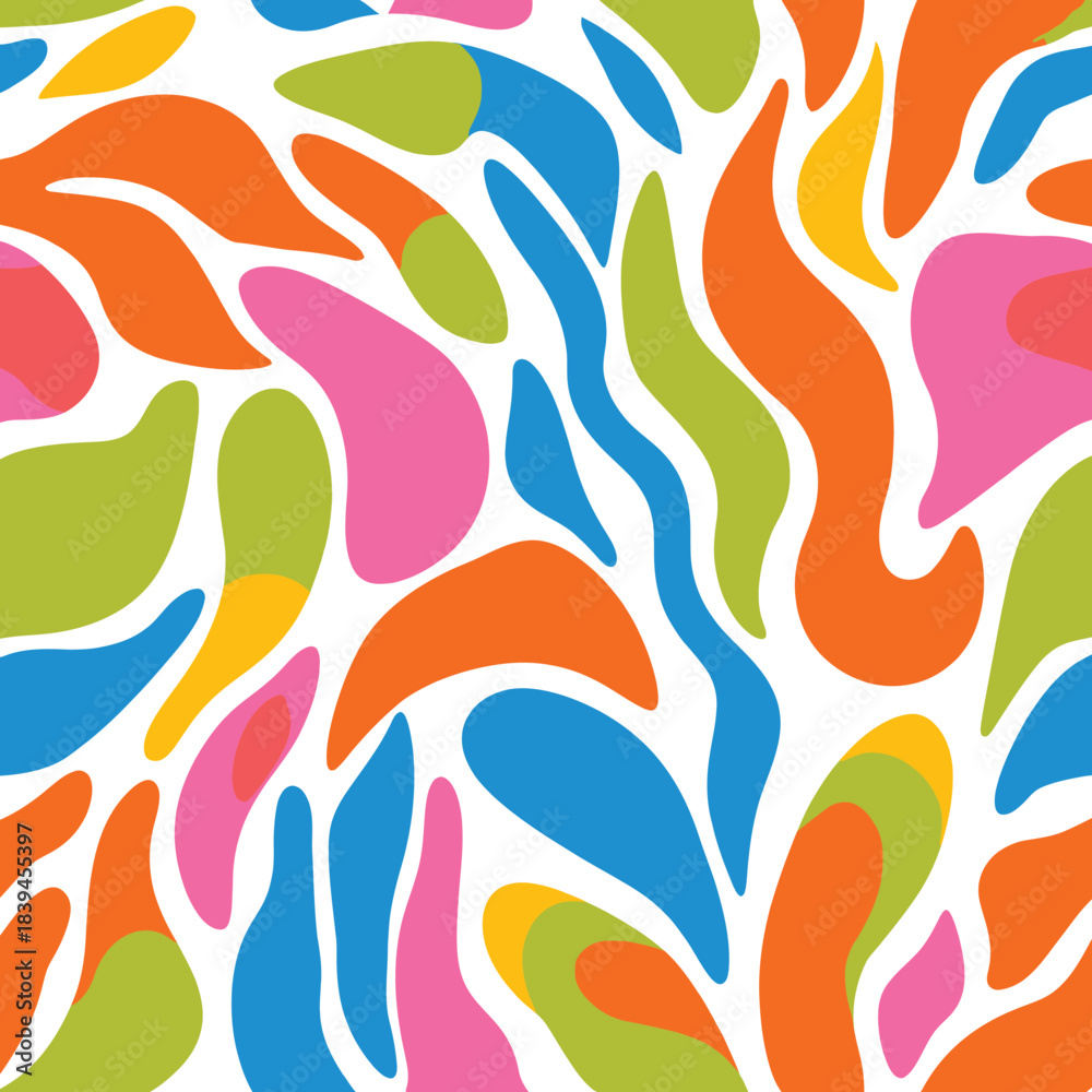 Naklejka premium Abstract colorful wavy pattern with geometric shapes background
