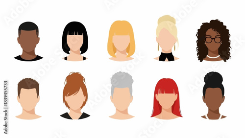 Diverse Collection of Faceless Avatars Representing Various People and Demographics.