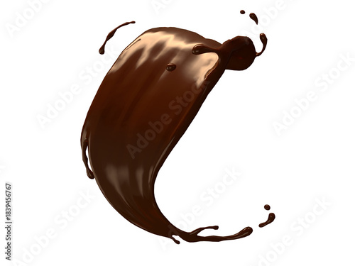 溶けたチョコレートの3Dイラスト