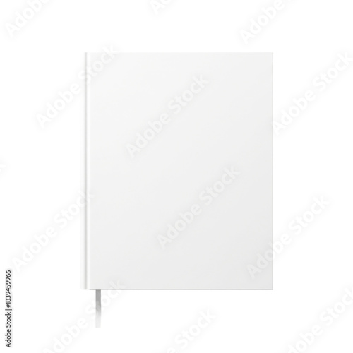 A blank white paperback book is presented in a clean, isolated studio shot, perfect for mockups and design presentations