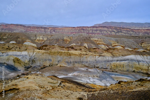 Madygen Geopark Kyrgyzstan Colorful Odd-Even mountains Batken Unique Triassic paleontological site alien landscapes rare fossils.