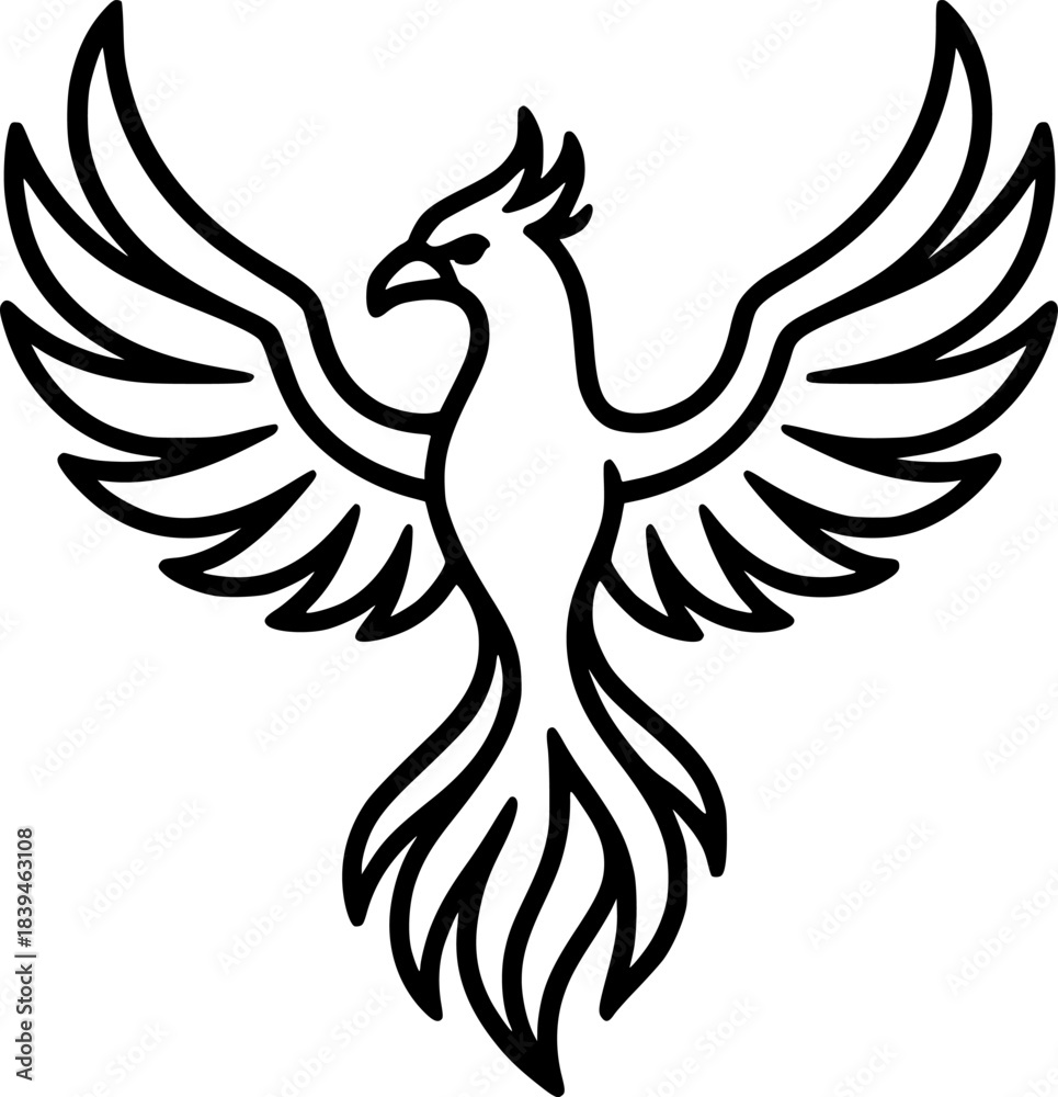 Fototapeta premium Phoenix. The magic bird. sign, symbol, vector, art