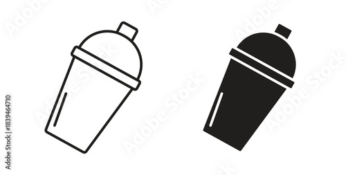 Bar shaker icons silhouettes. Vector elements for design.