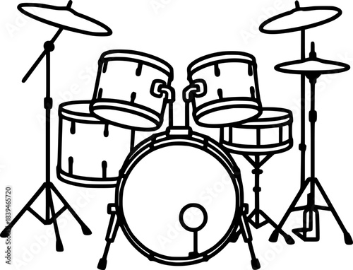 battery instrument musical icon sign, symbol, vector, art