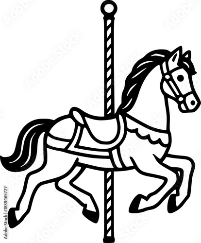carousel horses isolated icon design sign, symbol, vector, art