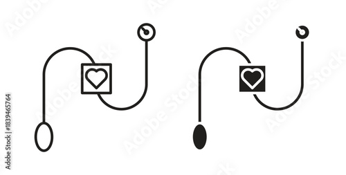 Blood pressure icons silhouettes. Vector elements for design.
