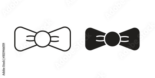 Bow Tie icons silhouettes. Vector elements for design.