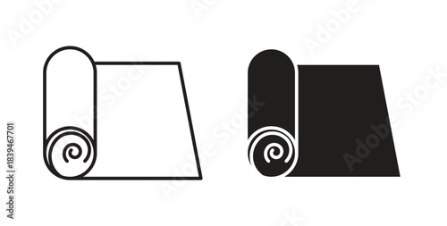 Carpet roll icons silhouettes. Vector elements for design.