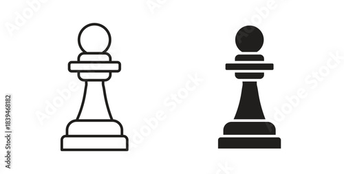 Chess pawn icons silhouettes. Vector elements for design.