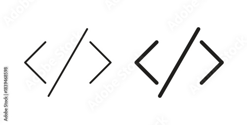 Coding icons silhouettes. Vector elements for design.