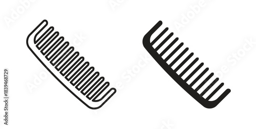 Comb icons silhouettes. Vector elements for design.
