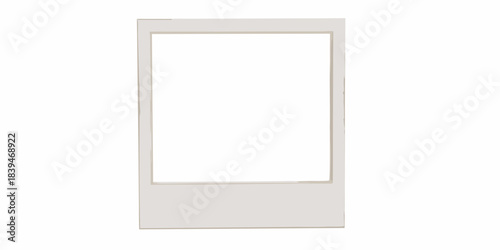 A single blank polaroid photograph with a white frame and gray bottom