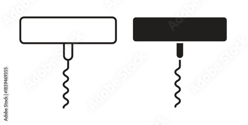 Corkscrew icons silhouettes. Vector elements for design.