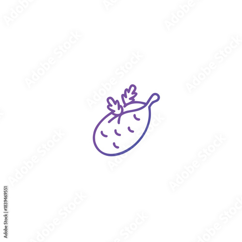 Lentil and vegetable icon with a vibrant gradient outline and artistic flair