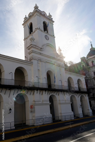 Vertical and side views of the building called the Cabildo in Buenos Aires.