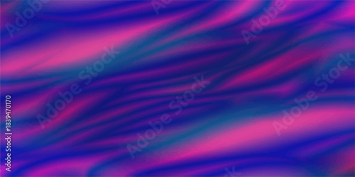 Flowing silk and satin textures in smooth purple and pink color patterns create a beautiful wave backdrop design. Colorful Liquid background made of color gradient tools. Beautiful psychedelic art. 