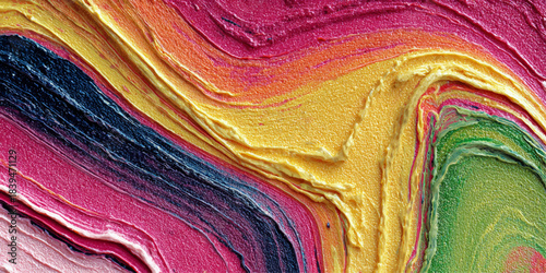 Vibrant abstract swirls of textured paint in rainbow colors creating a dynamic and energetic background