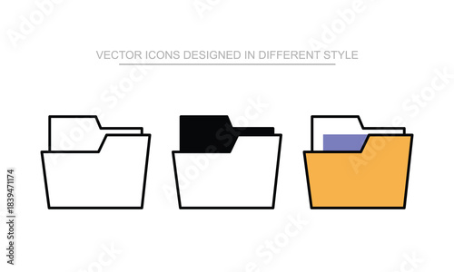 Folder vector design in modern and trendy style icon