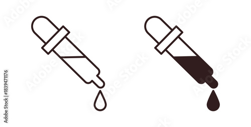 Dropper icons silhouettes. Vector elements for design.