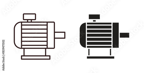 Electric motor icons silhouettes. Vector elements for design.