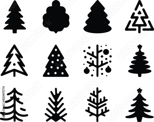 Christmas Tree Icon Set Christmas Tree Icon SetXmas Pine Tree Icon Pack