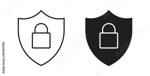 Encryption icons silhouettes. Vector elements for design.